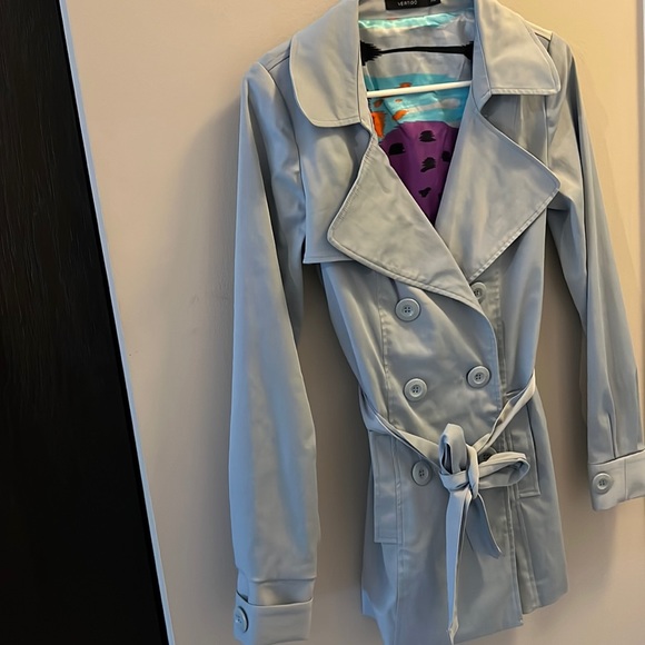 Vertigo blue/gray XS trench coat like new - Picture 2 of 7